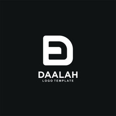 Letter D Logo design. Letter Daal (arabic alphabet name for letter D) Vector illustration.