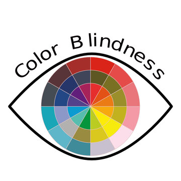 Color blindness flat icon , vector