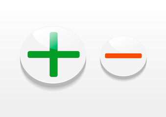 立体的なプラスとマイナスのパネルのイラスト