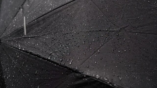 umbrella on ground, rainy day

