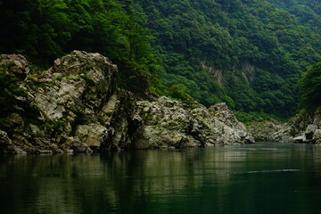 Yoshino River Flow and Oboke and Koboke Gorges in Tokushima, Japan - 日本 徳島県 吉野川 粗谷 大歩危 小歩危