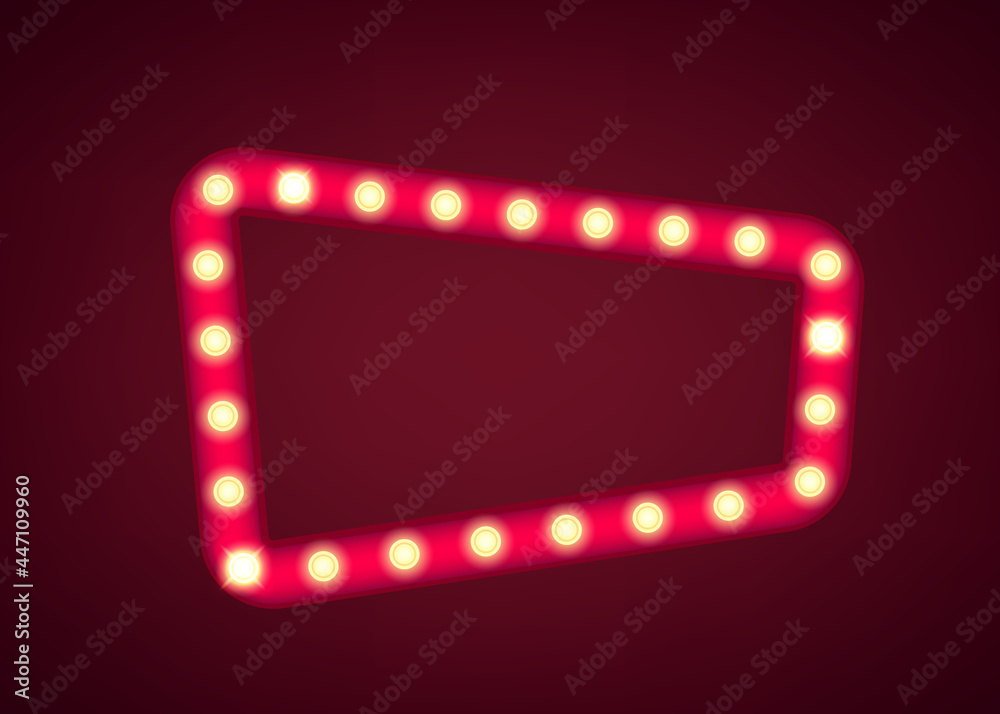 Poster poster with illuminated frame for a text