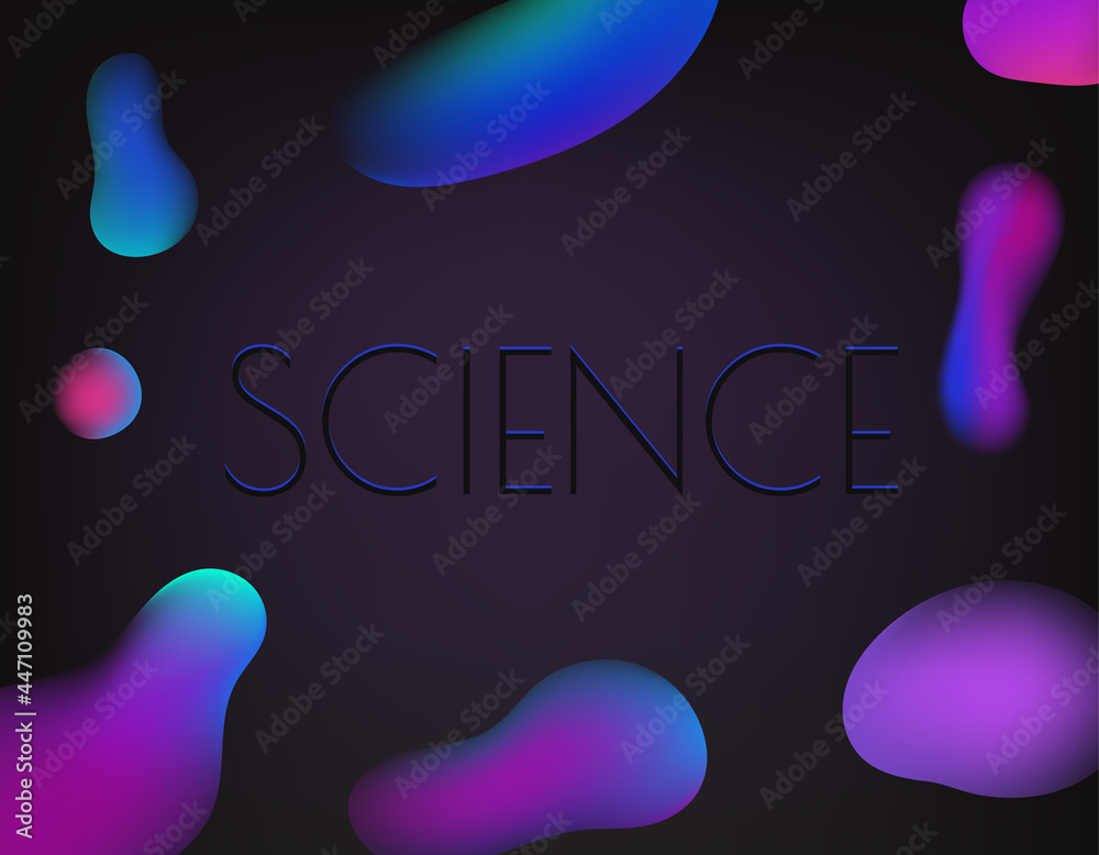 Poster science background with abstract colorful bubbles