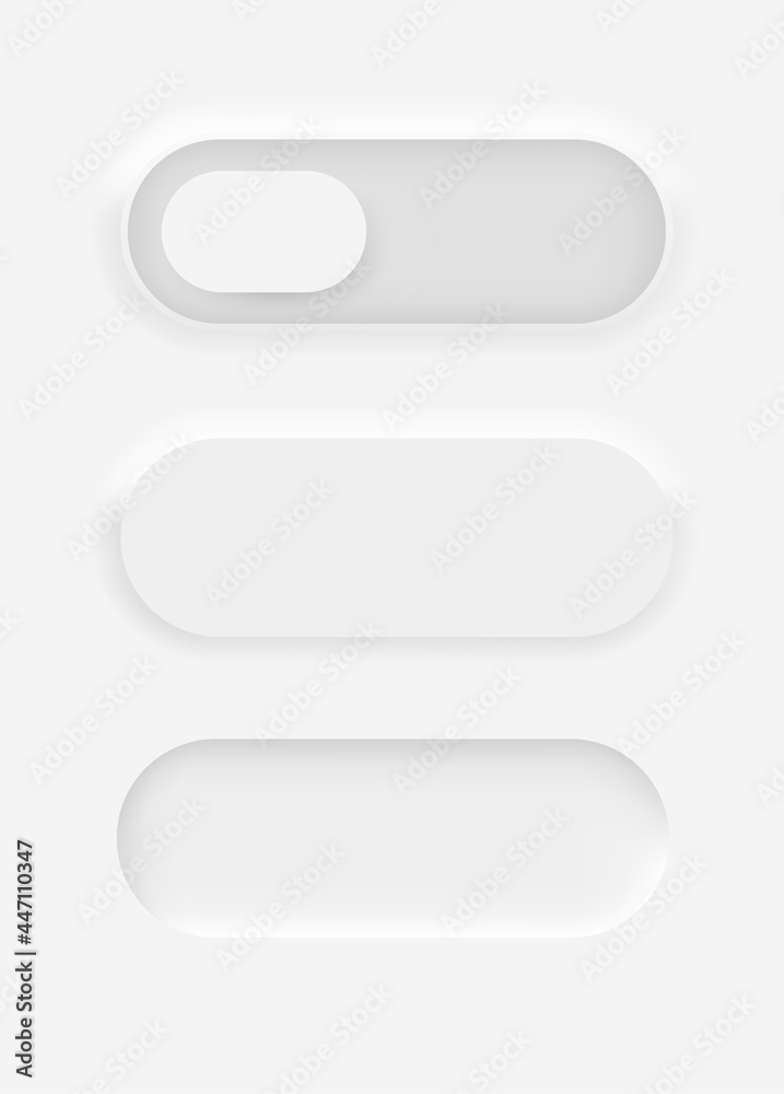 Aufkleber Web and mobile application ui elements vector set. Neomorphism style