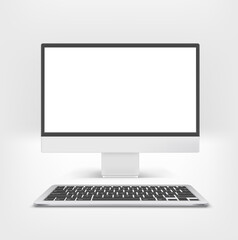 Modern computer with blank screen. Vector mockup