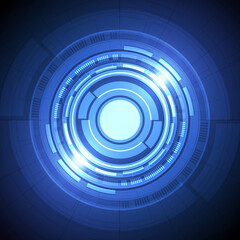 Abstract overlap circle digital background, smart lens technology with light effect