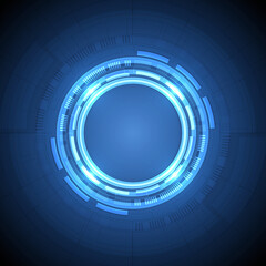 Abstract overlap circle digital background, smart lens technology with light effect