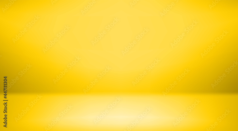 Poster Wide yellow empty interior. Template for content