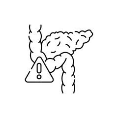 Pancreatic disease line color icon. Diabetes treatment concept. Pharmacy.