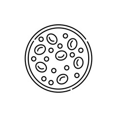 Blood glucose line color icon. Diabetes. Structural chemical formula