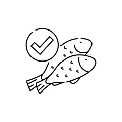 Fish line color icon. Seafood concept. Healthy lifestyle.