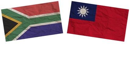 Taiwan and South Africa Flags Together Paper Texture Effect Illustration