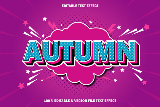 autumn editable text effect emboss cartoon comic style