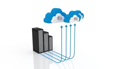 3d illustration database cloud computing