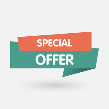 Special offer banner template. Banner sale tag. Market special offer discount label. Vector