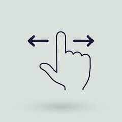 Outline finger swipe icon illustration vector symbol.