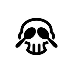 Unique Design Double meaning logo which forms Skull and Spoon. Abstract, emblem, design, concept, logo, logotype, element