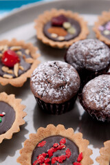 a collection of delicious chocolate tarts