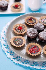 a collection of delicious chocolate tarts