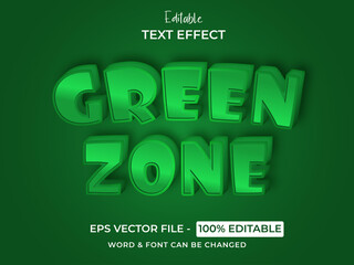 Green zone text effect style. Editable font text type.