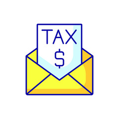 Tax form RBG color line icon. Taxation. Thin line vector illustration.