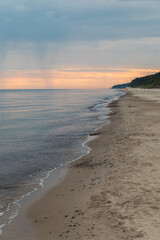 sky colors after sunset, seaside beach
