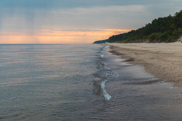 sky colors after sunset, seaside beach