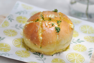 cheese bun, mozzarella cheese bun or bun with cheese stuffed