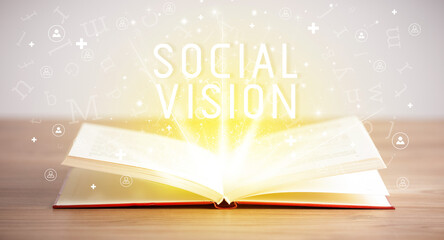 open book, social networking concept