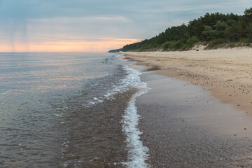 sky colors after sunset, seaside beach