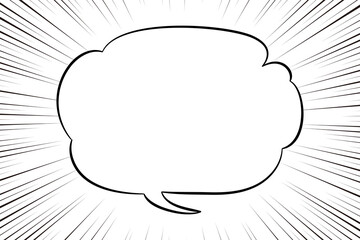 吹き出しと集中線2(もこもこ)