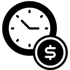 time is money solid line icon