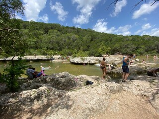 family on the river