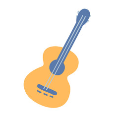 Isolated vector illustration of a guitar for decoration