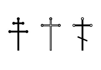 Crosses icons, set of religious symbols