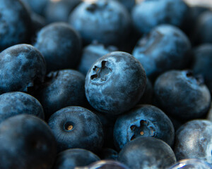 Fresh blueberries natural fruit background