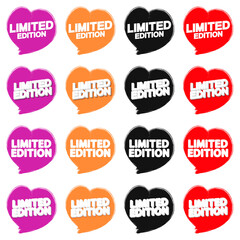 Set Limited Edition banners design template, grunge brush tags, vector illustration