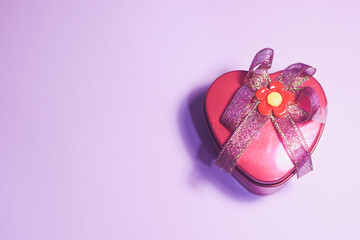 heart shaped box with a ribbon