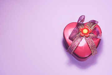 heart shaped box with a ribbon