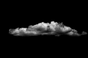 Obraz na płótnie Canvas Collections of separate white clouds on a black background have real clouds. White cloud isolated on a black background realistic cloud. white fluffy cumulus cloud isolated cutout on black background.