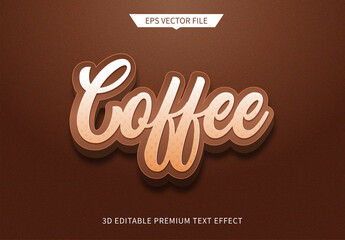 Coffee modern style 3d editable text style effect