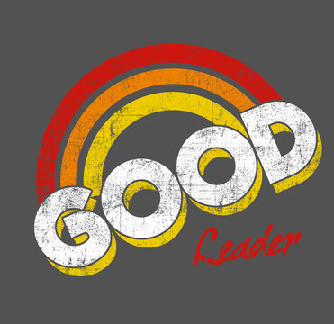 rainbow illustration with good leader text