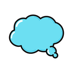 Cute funny speech bubble character. Vector hand drawn cartoon kawaii character illustration icon. Isolated on white background. Speech bubble character concept