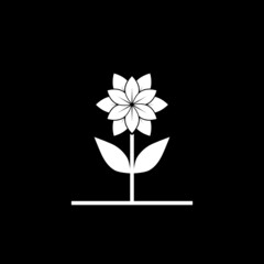Flower icon isolated on dark background 