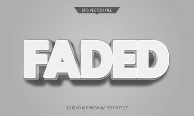 faded white 3d editable text style effect
