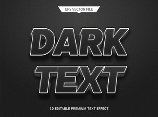 dark black style 3d editable text style effect
