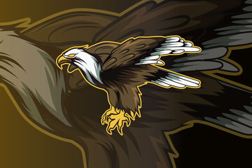 illustration eagle wings hand drawing