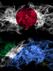 Smoke flags of Japan, Japanese and Brazil, Brazilian, Mato Grosso do Sul
