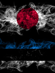 Smoke flags of Japan, Japanese and Estonia, Estonian