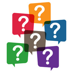 Question mark, frequently asked questions vector icon. Information speech bubble symbol, help message